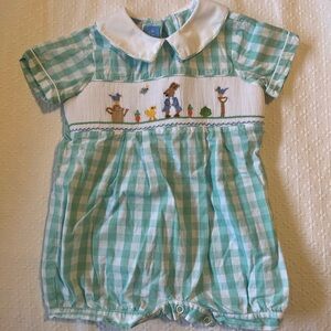 Anavini Baby Boy Smocked Easter Romper